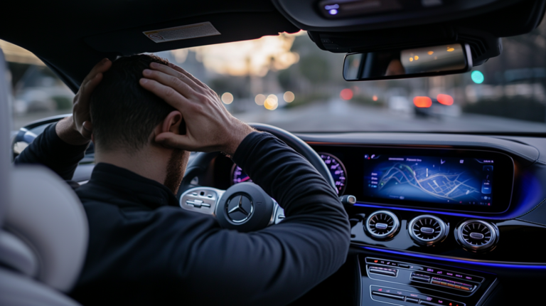 Conducteur d'une Mercedes Autonome choqué